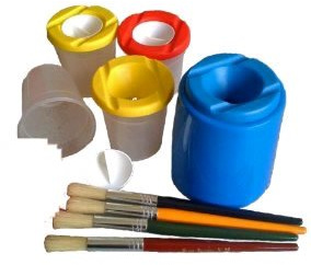 Non-Spill Paint Pot and Brush Set