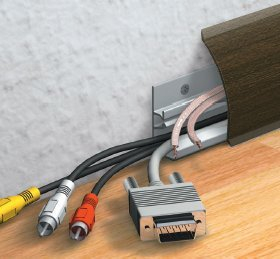 Kabelkanal Sockelleiste/Fußbodenleiste in 6 Dekoren [Akazie, 9,6m] (Entspricht €6,51/Meter)