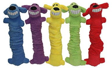 Von Multipet Bungee Haargummi Loofa Quietschen Hundespielzeug, 12 Zoll, sortierte Farbe