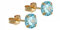 Ohrstecker aus 9 Karat Gold, 5 mm, runder Aquamarin (Geburtsstein März), Geschenk-Box., Gelbgold, Aquamarin