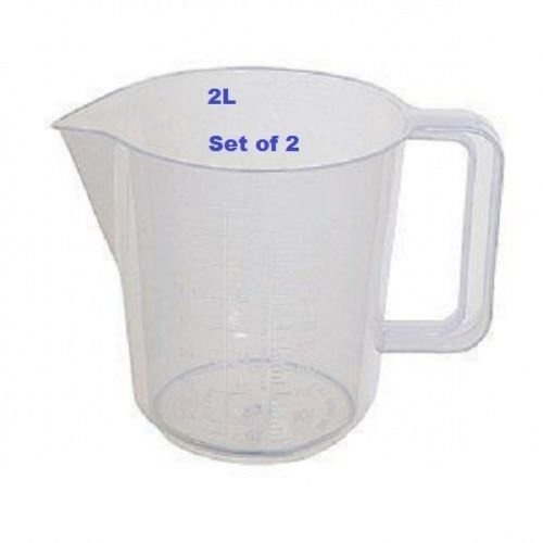 Set of 2 Two (2) Pint Measuring JUG Plastic Kitchen Measure Mixing Clear Mug