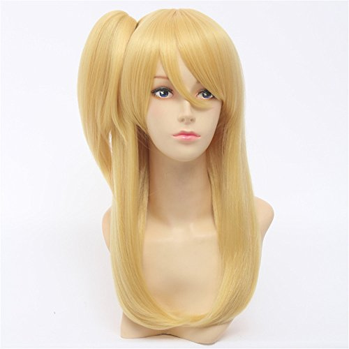 LanTing Fairy Tail Lucy Heartphilia Gold Clip Long Styled Woman Cosplay Party Fashion Anime Wig