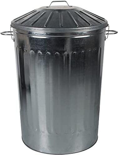 CrazyGadget® 125 Litre 125L Extra Large Metal Galvansied Dustbin Kitchen House Garden Storage Unit Bin with Special Locking Lid