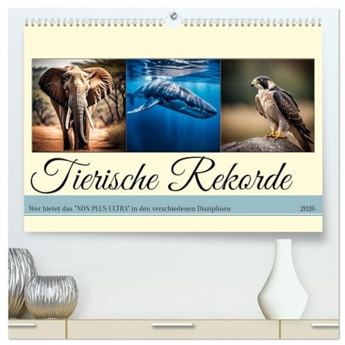 Tierische Rekorde (hochwertiger Premium Wandkalender 2026 DIN A2 quer), Kunstdruck in Hochglanz: Wer bietet das NON PLUS ULTRA in den verschiedenen Disziplinen (CALVENDO Tiere)