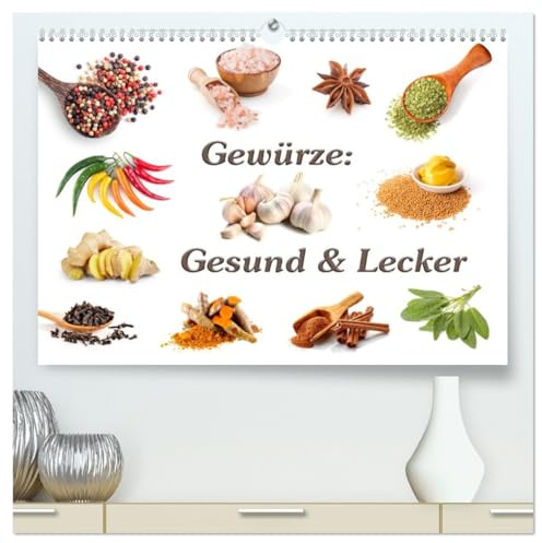 Gewürze: Gesund & Lecker (hochwertiger Premium Wandkalender 2026 DIN A2 quer), Kunstdruck in Hochglanz: Wissenswertes über Verwendung, Geschmack und ... ganze Jahr verwenden. (CALVENDO Lifestyle)