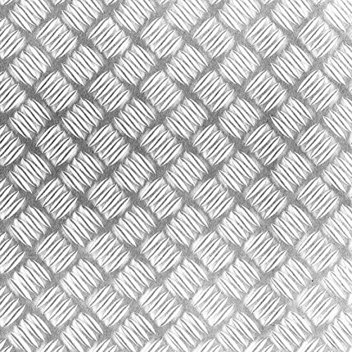 Klebefolie Industrial-Optik Metall Riffel glänzend mit Struktur Dekofolie Möbelfolie Tapeten selbstklebende Folie, PVC, ohne Phthalate, silber, 67,5cm x 1,5m, Stärke: 0,215 mm, Venilia 53138