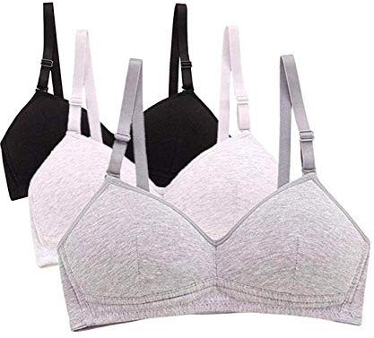 MANJIAMEI Reggiseno Sportivo in Cotone per Ragazze Adolescenti da Donna, Senza Filo, Intimo Traspirante Sottile, 36