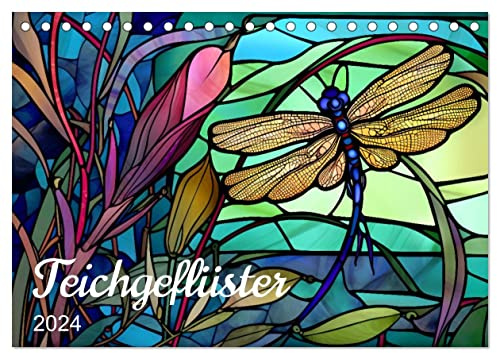 Teichgeflüster (Tischkalender 2024 DIN A5 quer), CALVENDO Monatskalender: Tiere am Teich in farbigem Glas (CALVENDO Natur)