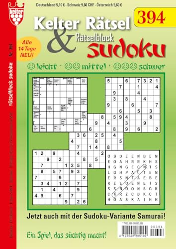 Kelter Rätsel & Rätselblock Sudoku Nr. 394 VDZ70428