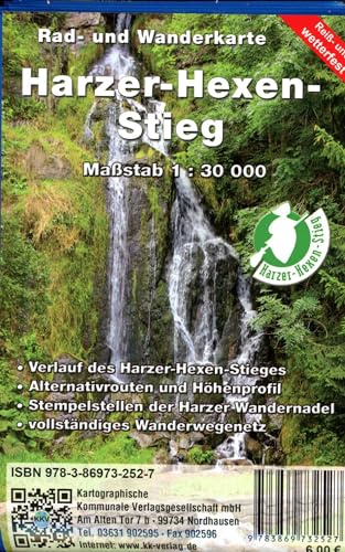 Harzer-Hexen-Stieg: Rad- und Wanderkarte (Reiß- und wetterfest)