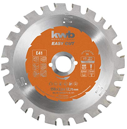 kwb Kreissägeblatt 156 x 12,75 mm, Made in Germany, Nagelfest, für Holz mit Metallresten, Universal Sägeblatt für z.B. Metalle, Holz und Kunstoffe