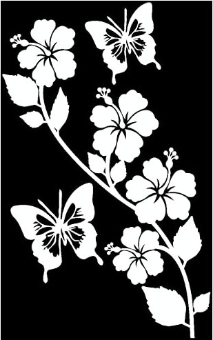 Samunshi® Blumenranke Wandtattoo kurz 19 x 30cm weiß