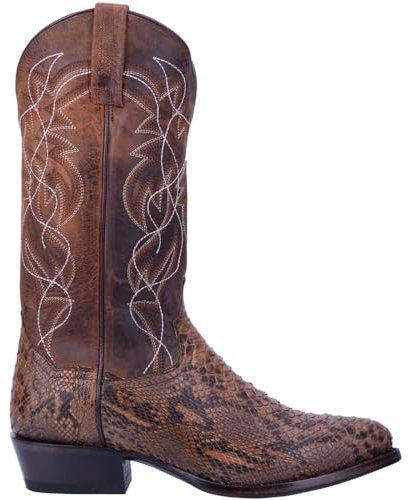 Dan Post Boots Mens Manning Embroidered Pull On Round Toe Dress Boots Mid Calf - Brown - Size 9 D
