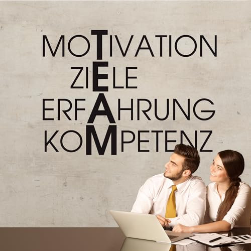 GRAZDesign Wandtattoo Sprüche Team, Erfolg, Motivation, Ziele für Betrieb, Büro, Sport Wandaufkleber - 81x57cm / 030 dunkelrot