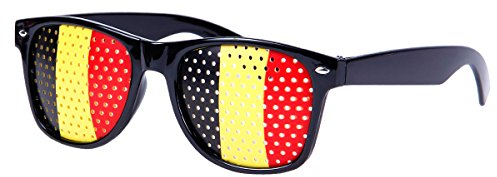 Alsino WM Lochbrille Pinehole Fanbrille Fussball Brille Länderbrille Gitterbrille Rasterbrille, wählen:V-1154 Belgien