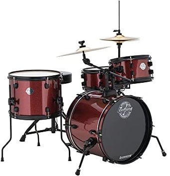 Ludwig Questlove Pocket Kit 4 Stück Drum Sparkle Finish -inch burgunderrot