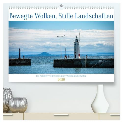 Bewegte Wolken, Stille Landschaften (hochwertiger Premium Wandkalender 2026 DIN A2 quer), Kunstdruck in Hochglanz: Landschaftsbilder mit dramatischen Wolkenhimmeln (CALVENDO Natur)