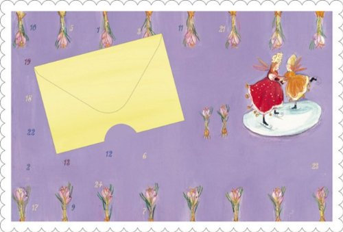 Adventskalender Weihnachtskarte Weihnachten Geldkarte Adventskalender mit 24 Türchen  Karte mit Umschlag (grün 1 Stück