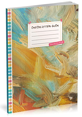 Checklisten-Buch: To Do Listen Planer | Ca. A5 Softcover | 70+ Seiten mit Titel, Datum & Register | Perfekt für Aufgaben zum Abhaken, Bucket Listen, Reiseplaner uvm. | Motiv „Deckfarben“