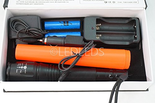 TORCIA LED xml-t6 CREE 2000 LM 2000 W LUMEN RICARICABILE LUCE ZOOM ZOOMABLE