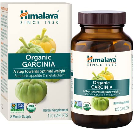 Himalaya Organic Garcinia Cambogia Herbal Supplement, Appetite Support, Lipid Metabolism, Weight Support, USDA Organic, Non-GMO, Vegan, 600 mg, 120 Plant-Based Caplets