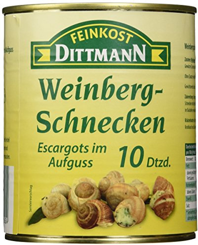 Feinkost Dittmann Weinbergschnecken, Escargots im Aufguss Dose, 1er Pack (1 x 800 g)