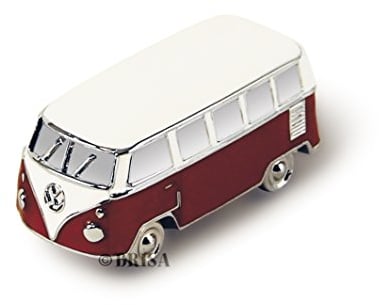 BRISA VW Collection - Volkswagen Kühlschrank-Büro-Pinnwand-Magnet im T1 Bulli Bus 3D Mini Modell (Classic Bus/Rot)