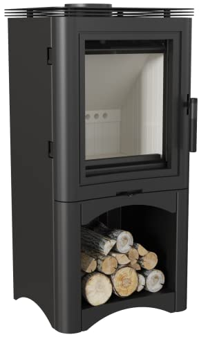 Kaminofen kratki Koza K 5 S/W Stahl schwarz mit Holzstaufach 7 kW
