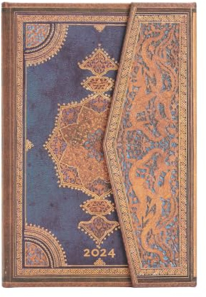 Paperblanks 12-Monatskalender 2024 Safawidisch Indigo | Vertikal | Mini (100 × 140 mm)