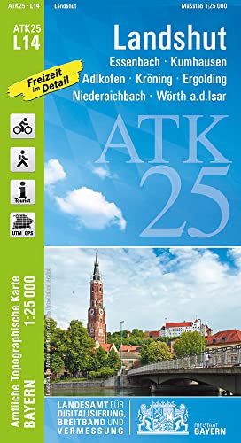 ATK25-L14 Landshut (Amtliche Topographische Karte 1:25000): Essenbach, Kumhausen, Adlkofen, Kröning, Ergolding, Niederaichbach, Wörth a.d.Isar, ... Amtliche Topographische Karte 1:25000 Bayern)