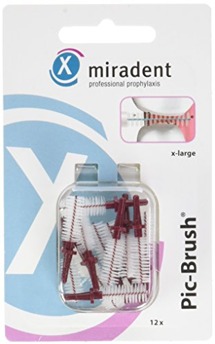Miradent PIC-Brush Ersatzbürsten x-large bordeaux, 12 Stück