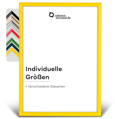 PANORAHMA BILDERRAHMEN Kunststoff Bilderrahmen 29,7 x 42 cm (DIN A3), Gelb/Bilder Rahmen zum Aufhängen/Kunststoff Rahmen mit Echtglas