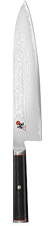 MIYABI Kaizen 34183-243 Kochmesser, 24,1 cm, Schwarz mit rotem Akzent, Größe M