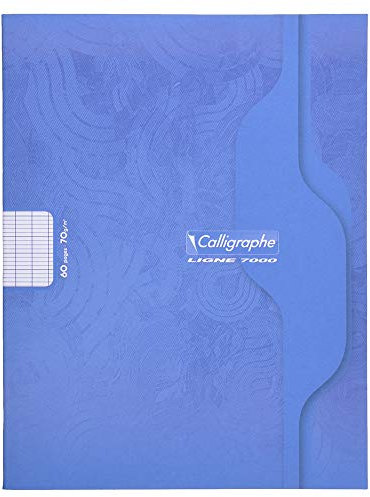 Calligraphe 7005C Un Cahier Agrafé (une Marque de Clairefontaine) - 17x22 cm - 60 Pages Grands Carreaux - Papier Blanc 70 g - Couverture Carte Offset - Couleur Aléatoire