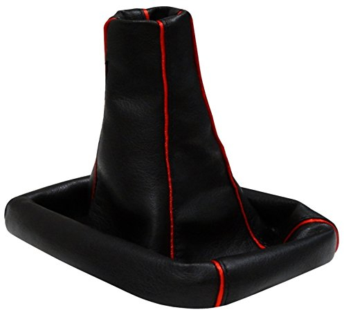 AERZETIX: Funda para Palanca de Cambios de Piel sintética Negro/Rojo