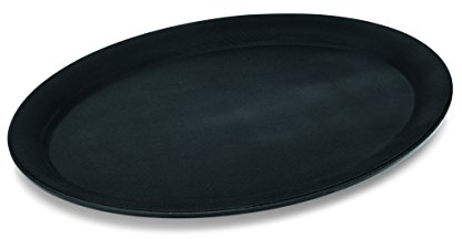 Tablett aus Polypropylen in ovaler Form - mit rutschhemmender Oberfläche (NON SLIP) und spülmaschinentauglich/Abmessung: 26,5 x 19 cm/Abmessung: 29 x 22 cm (26,5 Zentimeter, 19 Zentimeter)