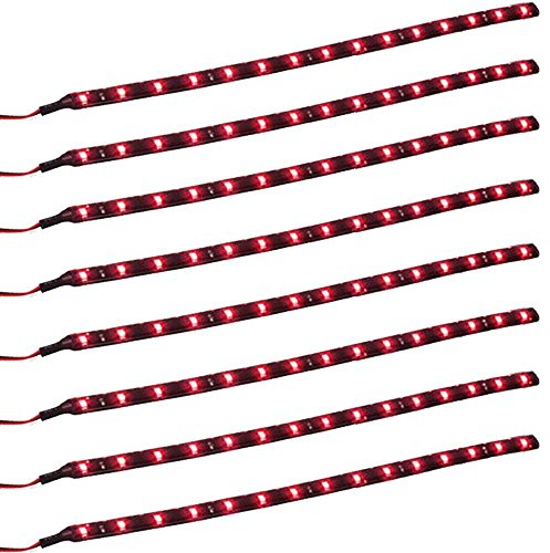 Qiorange 8 X 30cm 15 LED Wasserdicht LED Lichtleiste Balken SMD LED String LED Streifen Leiste 12V Rot