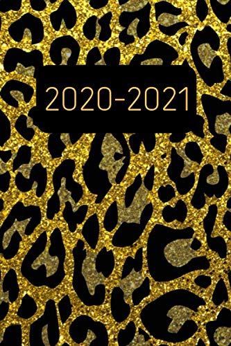 Terminplaner 2020 2021: Leopard Glitzer Kalender und Terminkalender 2020 2021 - Monatsplaner und Wochenplaner | Januar 2020 bis Dezember 2021 | 2 Jahre Gold Din A5