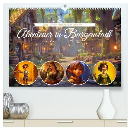 Abenteuer in Burgenstadt (hochwertiger Premium Wandkalender 2026 DIN A2 quer), Kunstdruck in Hochglanz: Abenteuer in Burgenstadt ist eine Geschichte ... zum König wird. (CALVENDO Wissenschaft)