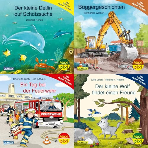 Maxi-Pixi-4er-Set 118: Mit Bildern lesen lernen (4x1 Exemplar): 4 Minibücher mit Bildwörtern für Kinder ab 3 Jahren (118)