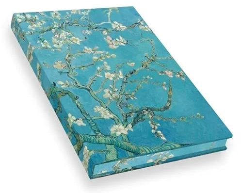 Notizbuch Echtleinen Van Gogh Blühende Mandelzweige: mit hochwertigem, unliniertem Zeichenpapier, Leinenbindung und Motiv-Farbschnitt (Notizbücher für Kunstliebhaber, Band 1)