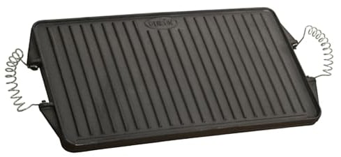 Paella World International Gusseisengrillplatte Light, Schwarz, 24 x 44 cm