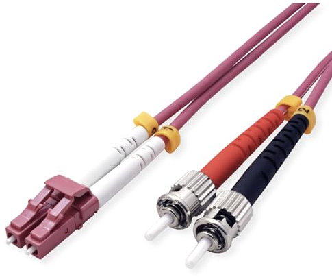 VALUE LWL-Kabel 50/125µm OM4, LC/ST, violett, 3 m