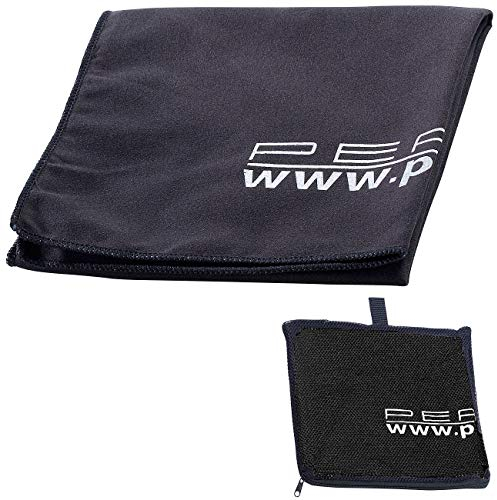 PEARL Tuch: Extra saugfähiges Mikrofaser-Handtuch, 80 x 40 cm, schwarz (Sporthandtuch, Mikrofaser Handtuch flauschig, Microfaser)