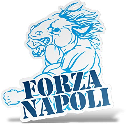 erreinge Sticker Forza Napoli Ciuccio Adesivo Sagomato in PVC per Decalcomania Parete Murale Auto Moto Casco Camper Laptop - cm 35