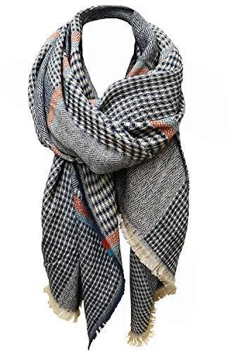 Glamexx24 XXL Schal Tuch Kuschelige warme Karo Scarf wunderschöne Damen Poncho Schal Oversized Deckenschal