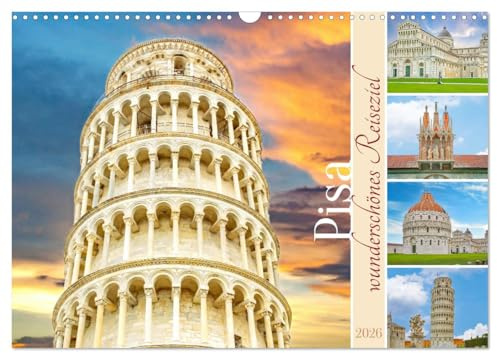 Pisa - wunderschönes Reiseziel (Wandkalender 2026 DIN A3 quer), CALVENDO Monatskalender: Diese Stadt mit reicher Geschichte liegt im Norden der Toskana am Fluss Arno. (CALVENDO Orte)
