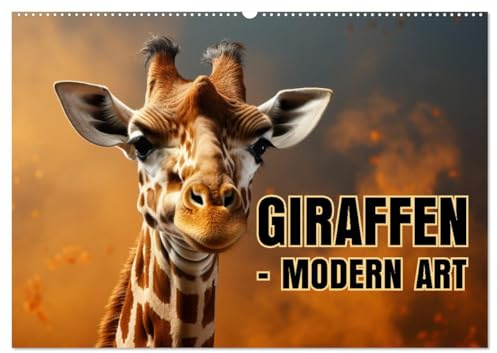 GIRAFFEN - Modern Art (Wandkalender 2026 DIN A2 quer), CALVENDO Monatskalender: Jeden Monat eine neue Perspektive (CALVENDO Tiere)