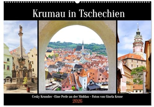 Krumau in Tschechien (Wandkalender 2026 DIN A2 quer), CALVENDO Monatskalender: Ein Besuchermagnet in Südböhmen an den Flussschleifen der Moldau (CALVENDO Orte)