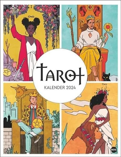 Tarot Posterkalender 2024. Die Rider Waite Tarot-Karten neu interpretiert im Modern Witch Tarot: Wandkalender mit Erklärung der Tarot-Symbole und ... Frauen. Tarot-Kalender 34 x 44 cm.